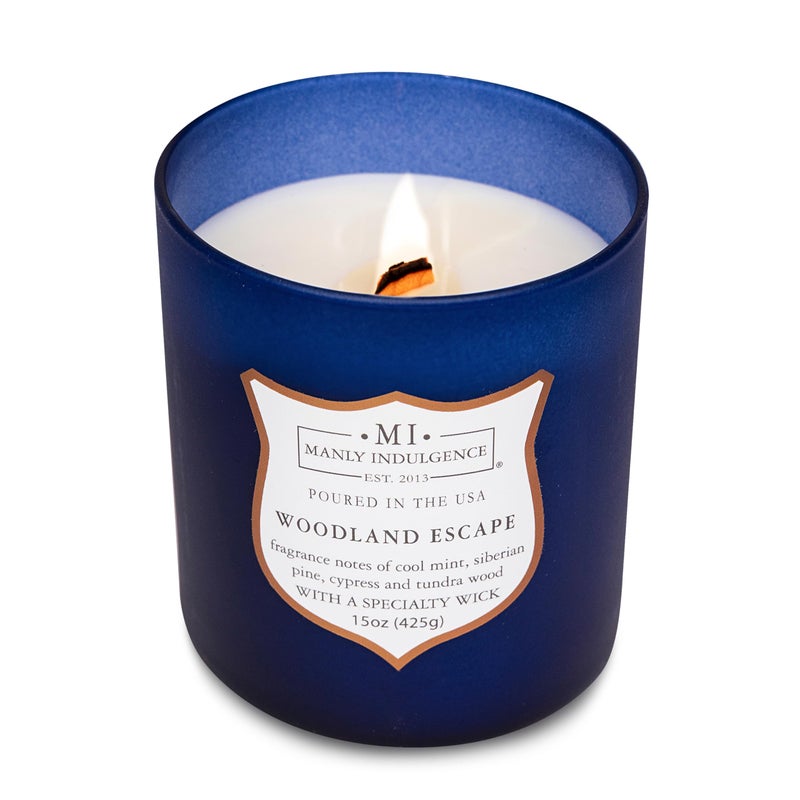 Manly Indulgence Woodland Escape Scented Candles for Men, 15 oz Wooden Wick, Premium Soy Blend Wax, 60H Burn, Candles for Home Scented - Made in The USA - Image 5